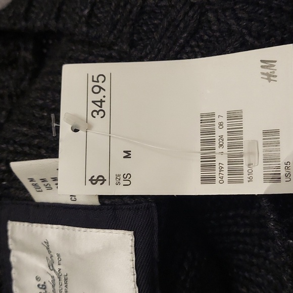 H&M LABEL OF GRADED GOODS Cabled Pullover Wool Blend Long Sleeve Sweater - Picture 9 of 10